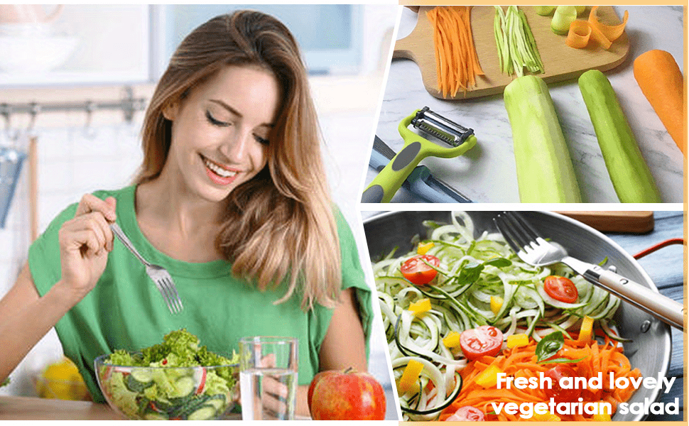 versatile kitchen gadget 3 in 1 fruit vegetable peeler paring knife and     plastic details 0