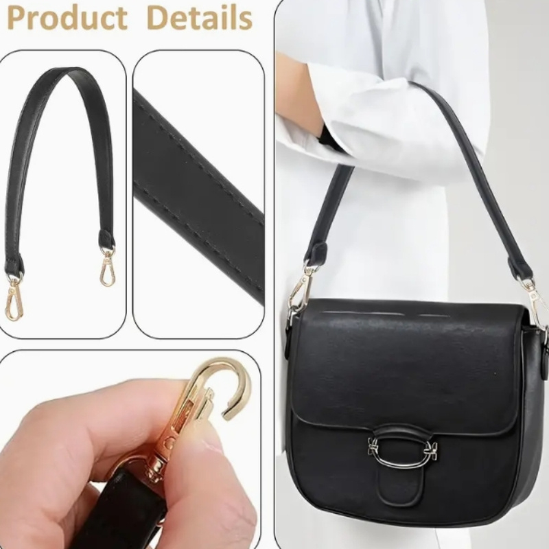 

1pc Adjustable Pu Leather Shoulder Bag Strap, With Golden Swivel Clasps, For Handbag Handle Replacement, Diy Wallet Making