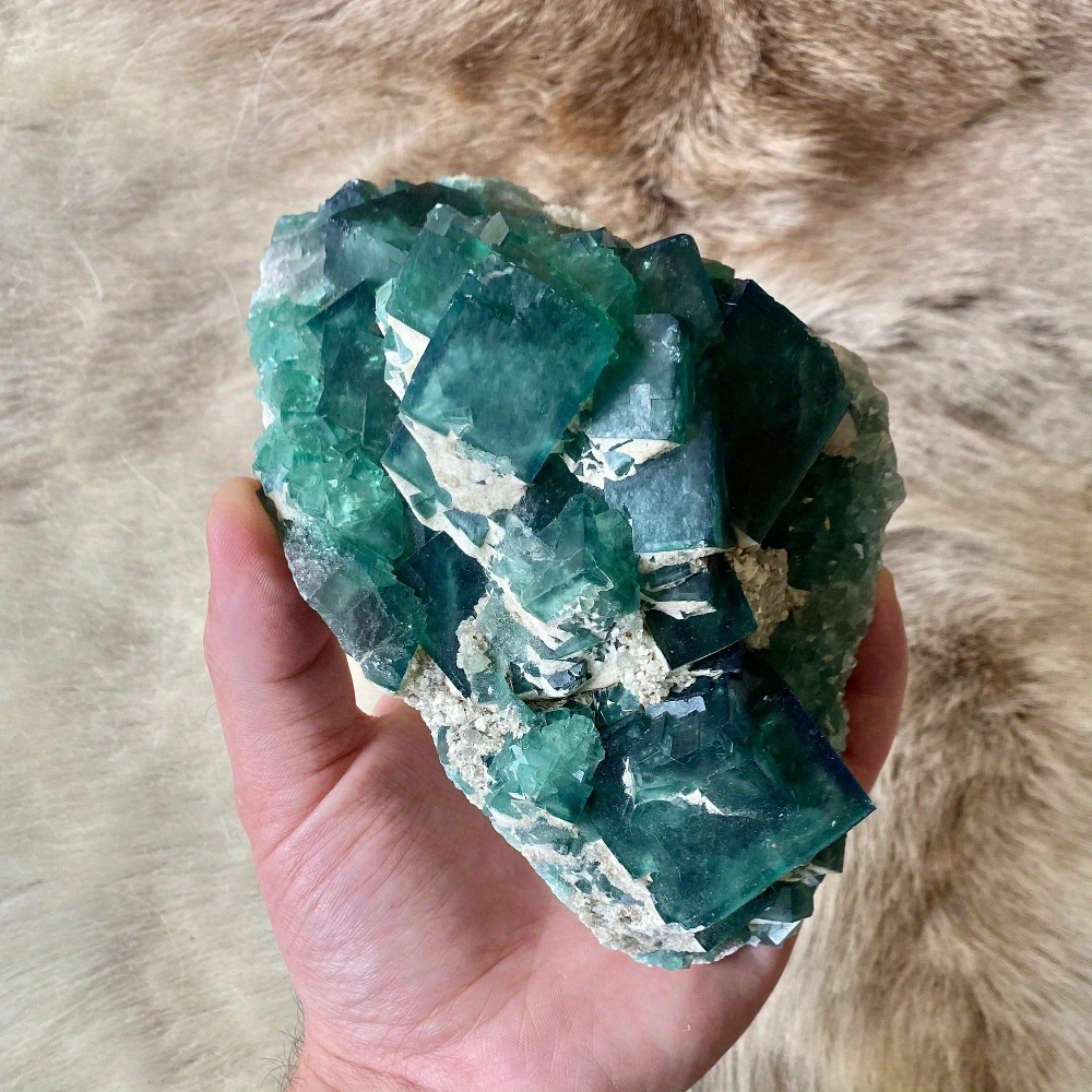 Image of 1 High- Fluorite Cluster, Random Style, Bohemian Style Decoration, Home And Office Stones, Gift For Collectors And Enthusiasts