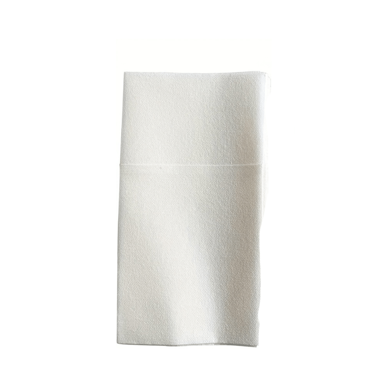 50pcs White Textured Tissue With Built-in Cutlery Pocket - Elegant Table Decoration For Weddings, Parties, Festivals, And | Decoration | Cutlery Storage Design