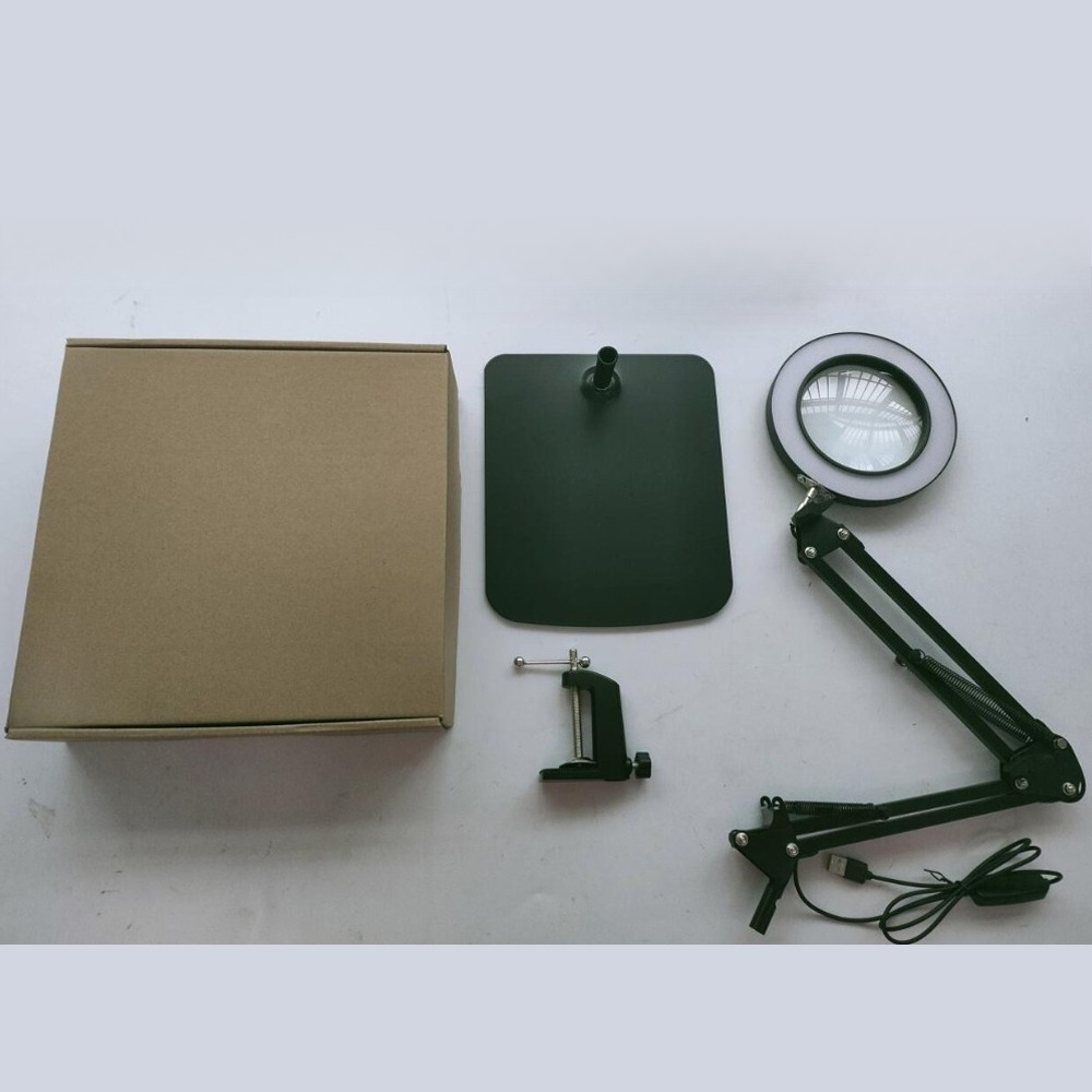1pc 8x Magnifying Glass With Clip And Base For Reading, Sewing, Carving And Painting