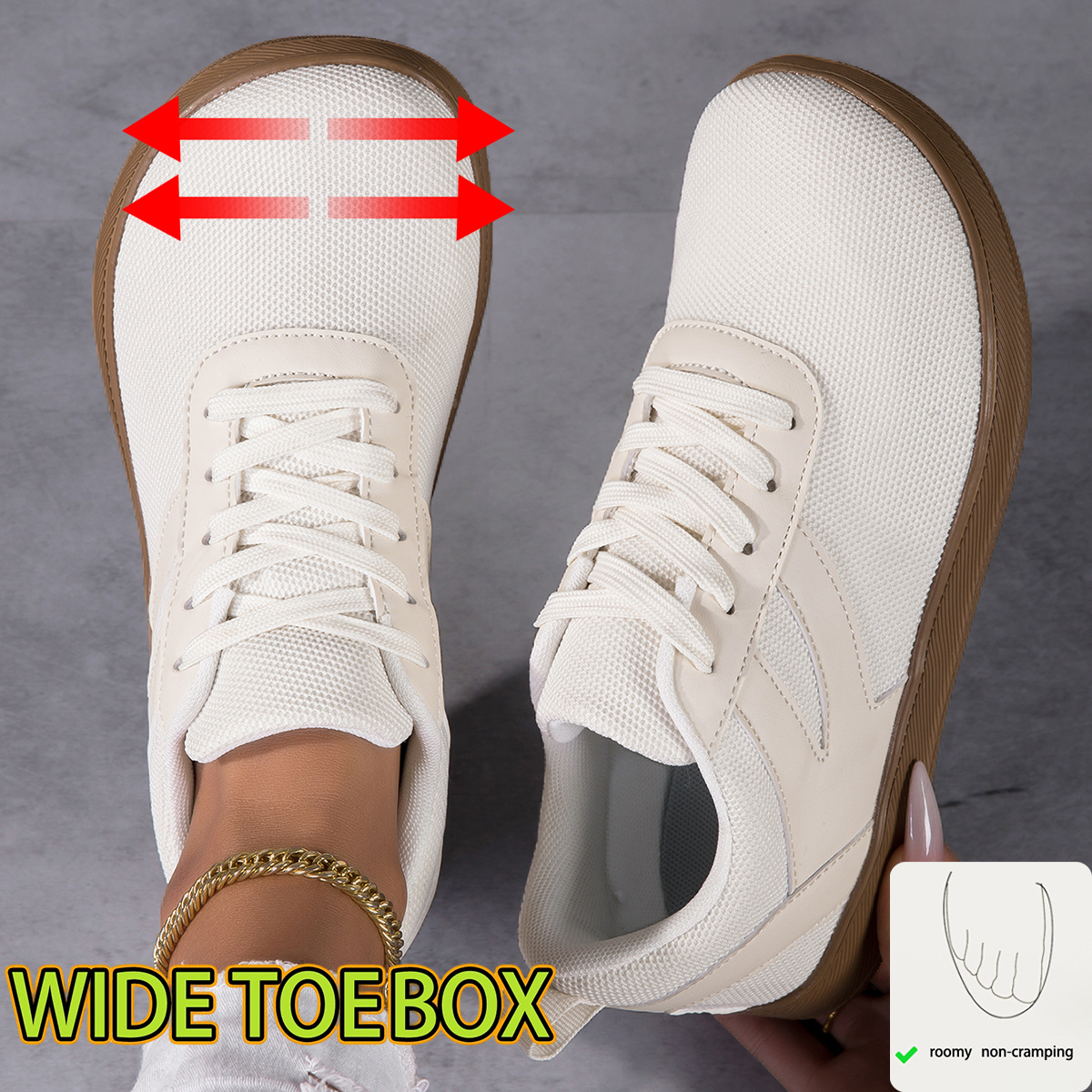 Image of Women's Barefoot Sneakers Wide Toe Box Minimalist Zero-drop Shoes - Breathable Round Toe Athletic Walking & Casual Suitable For - Wear, Gym, Everyday Use, Walking Barefoot, Women Shoes