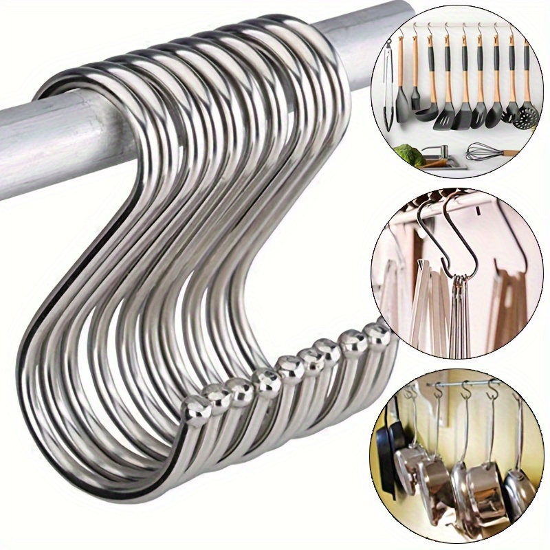 

10 Heavy Duty Stainless Steel Hooks - Multi- Metal Hooks For Kitchens, , Bathrooms And Gardens