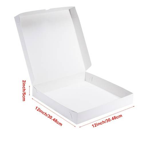 15pcs white pizza boxes 12x12x2 inch large disposable cardboard bakery boxes paper boxes for homemade pizza donuts pastries ideal for home baking commercial use