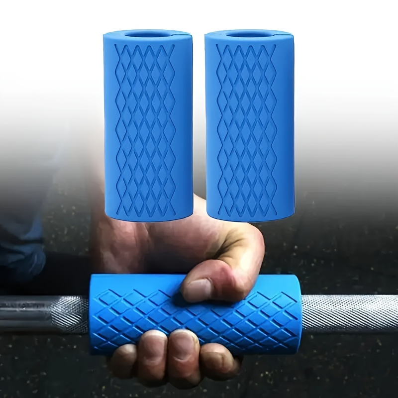 set of 2 silicone dumbbell grips silicone barbell grips thick silicone grips suitable for weightlifting and muscle training sturdy silicone grips standard size designed for standard bar widths ideal for home gym equipment details 1