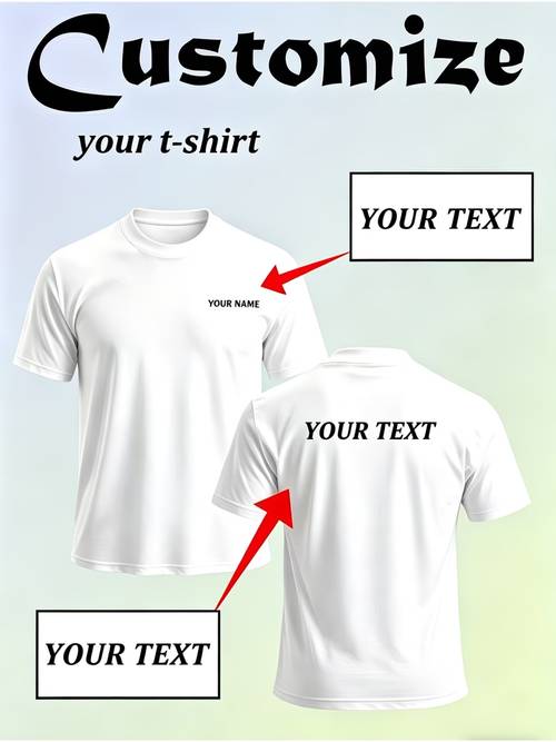 custom mens t shirt chest and back print customizable text and logo breathable round neck short sleeve summer sweatshirt casual workwear or dance team building corporate uniform gift recommendation