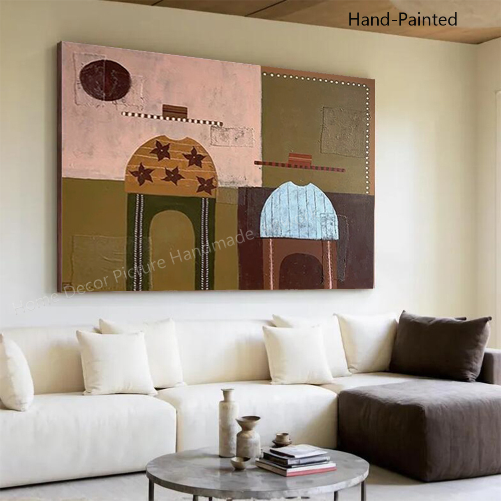 TEMU 2d Flat, 2d/flat Paintings Modern Original Human Wall Art, Abstract Figure Oil Painting, Minimalist Faceless Human Painting, Modern Neutral