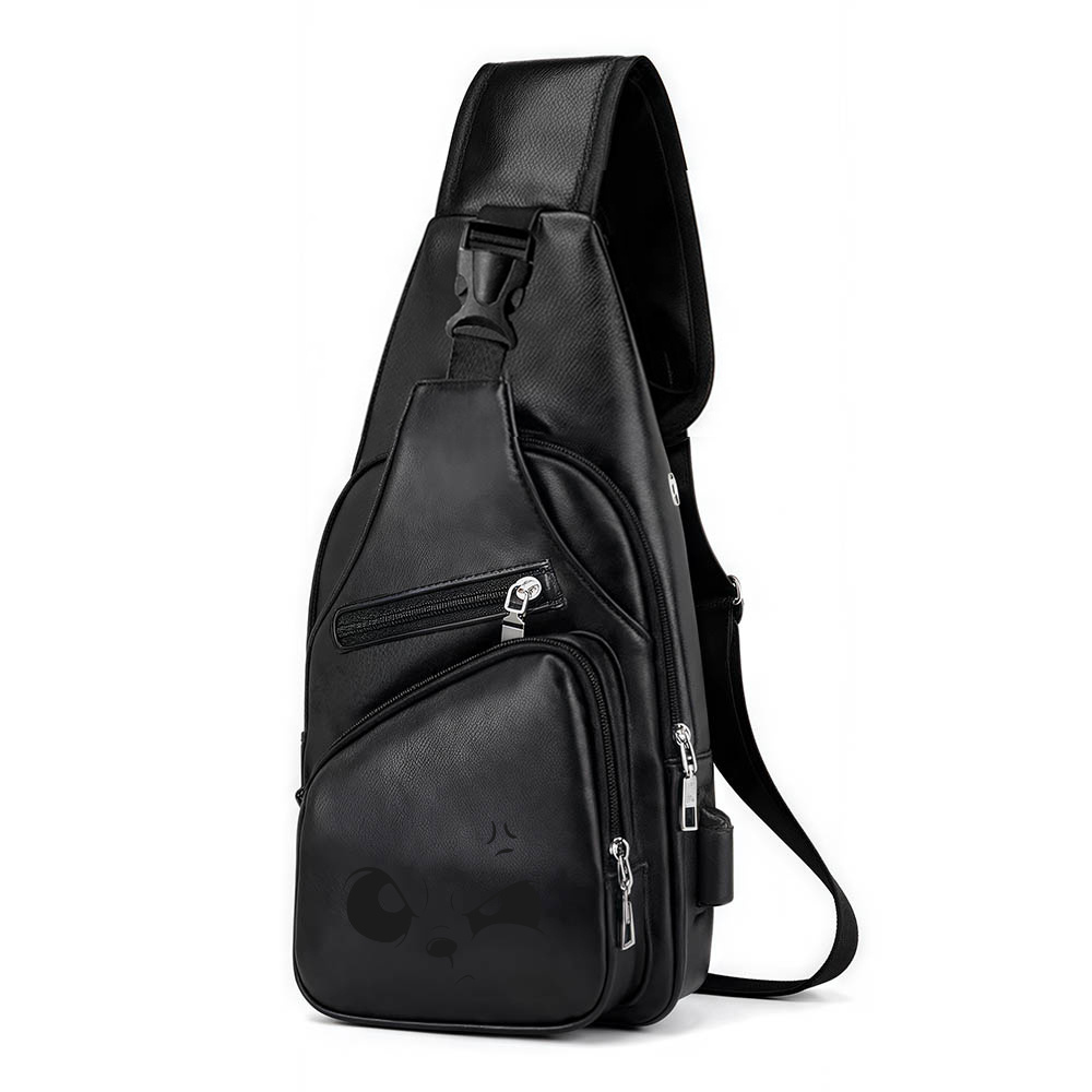 TEMU 1pc Pu Crossbody Chest Bag - Adjustable Strap, Large Capacity, Zipper Closure For Sports, Daily