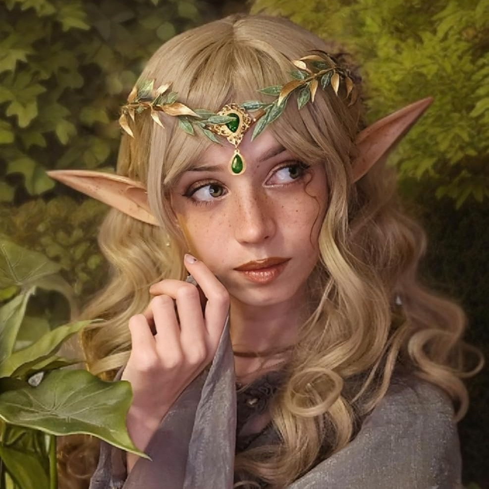 Handmade Woodland Elf Headpiece with Soft Elven Ears, Renaissance Faire Amazon.com: MOSTORY Fairy Crown with Elf Ears Set - Handmade  main image 3