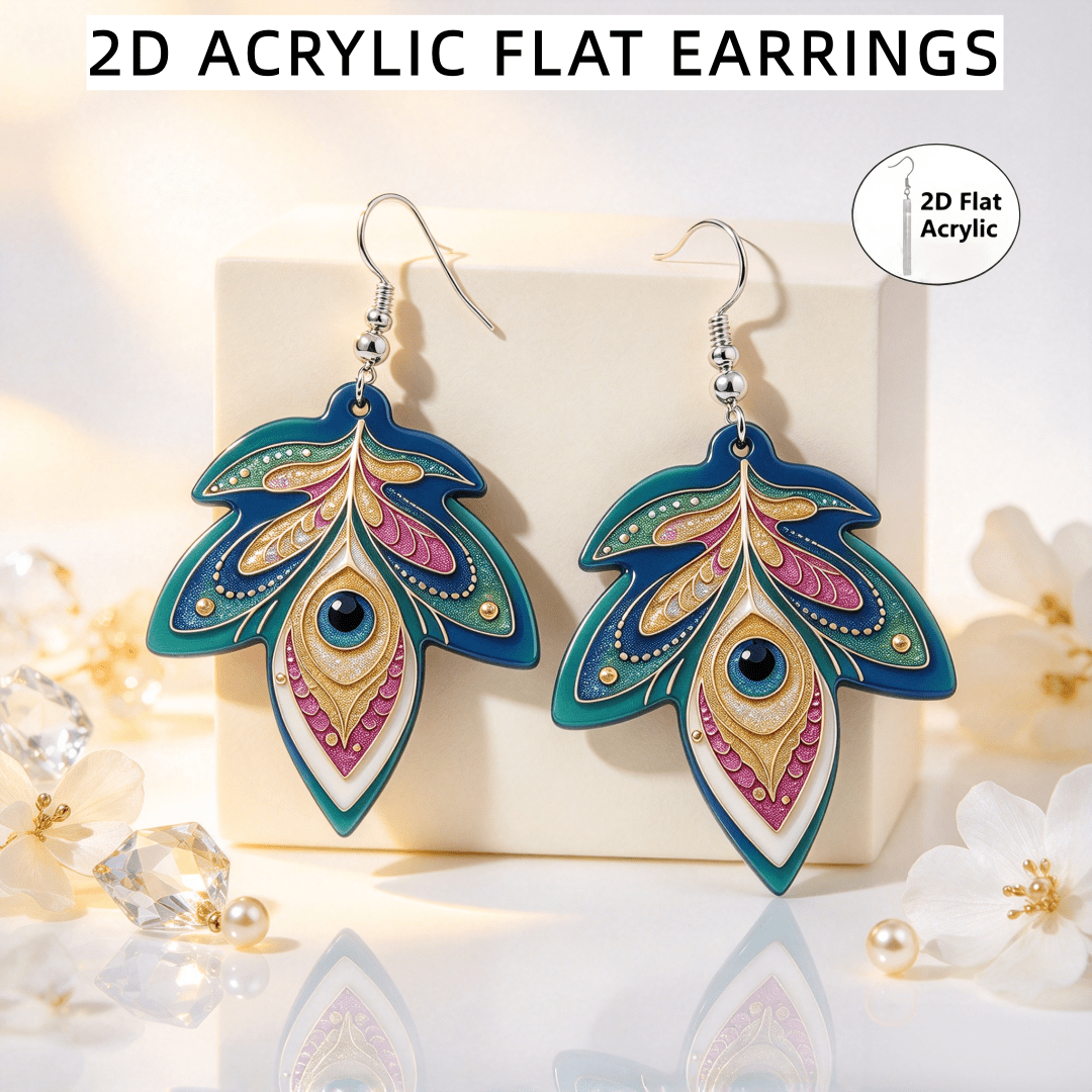 Women's Boho Retro Peacock Feather Dangle Earrings