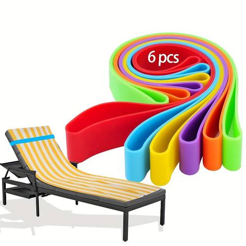6pcs beach pool lounge chair towel fixing straps nylon multi can fix towels match luggage tags cup holders essential for portable goodies for womens summer travel outdoor travel supplies