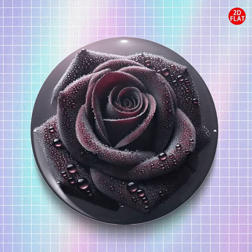 TEMU (2d Flat) Red And Black Rose Classic Fashion Brooch/pin/badge, Perfect For Matching Jeans, Clothes, Backpacks, And Hats, Suitable For Collecting