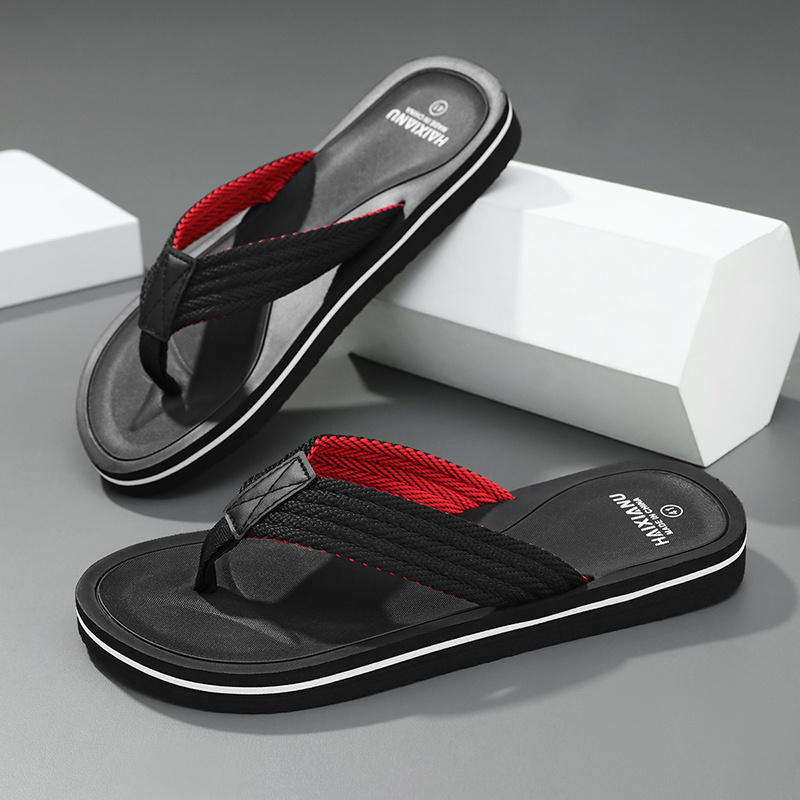 TEMU Men's Summer Breathable Flip-flops, Fashionable Outdoor/indoor Flat Toe Slippers, Dry And Comfortable , Water-wading Shoes