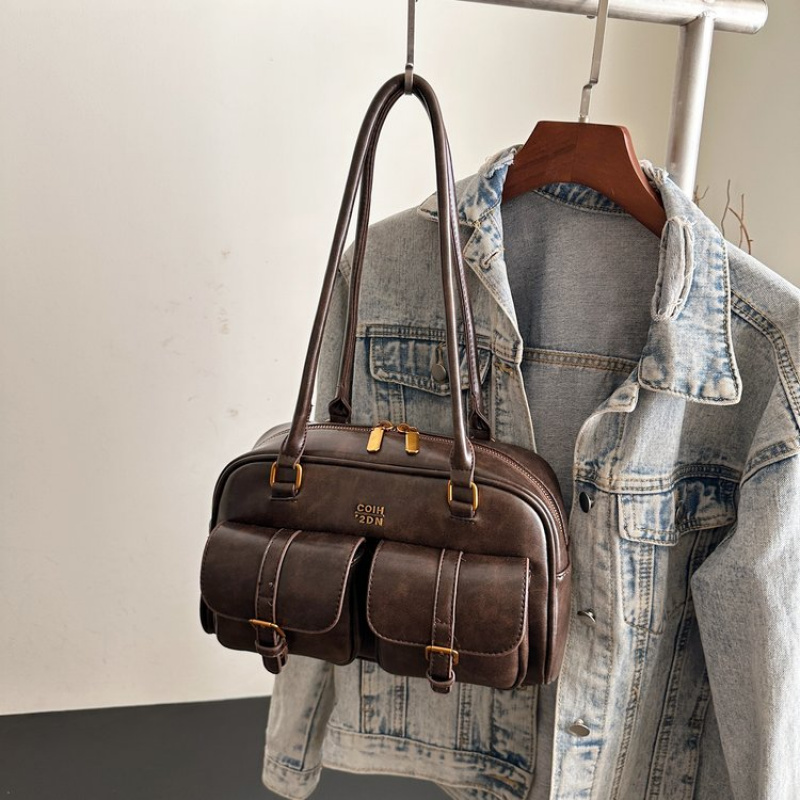 TEMU Borsa da donna sottobraccio per pendolari, grande capacit�, nuovo stile, borsa tote casual vintage a spalla singola, borsa a cuscino da donna