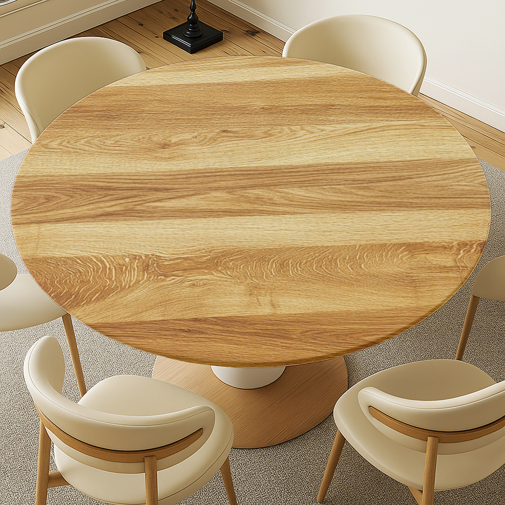 TEMU 1 pieza, Cubierta de mesa redonda con elástico, Veta de madera – para , fiestas, picnics, camping, decoración de cocina y restaurante, Cubierta