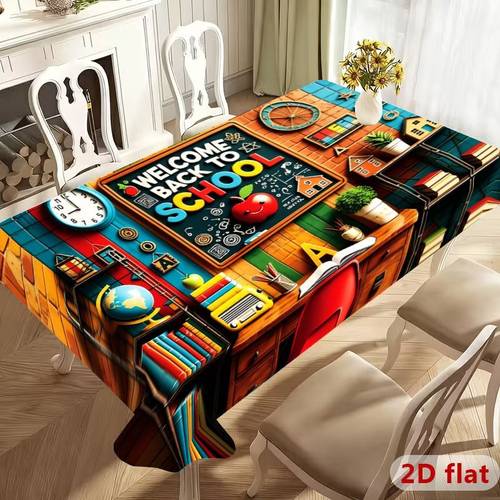nappe 1 pièce « à la rentrée scolaire », nappe rectangulaire pour décorations de fête en classe, réutilisable et facile à nettoyer pour fête danniversaire, , décoration intérieure et extérieure, plusieurs tailles disponibles