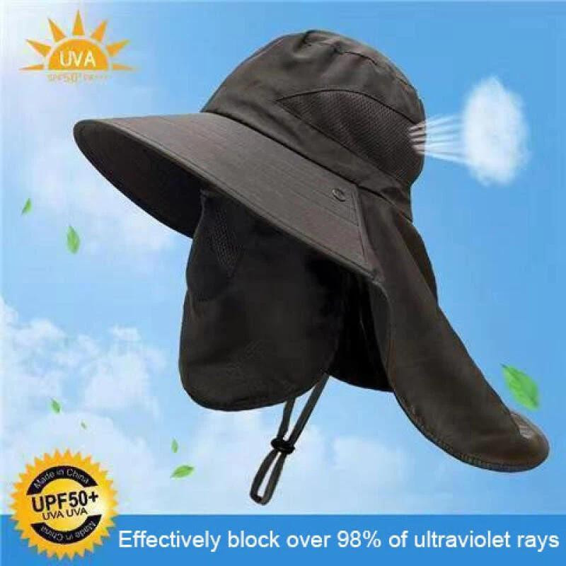TEMU Hats For Summer With Uv Protection, Ideal For Outdoor Fishing, Featuring A Face And Neck Flap, And Designed For Quick Drying.