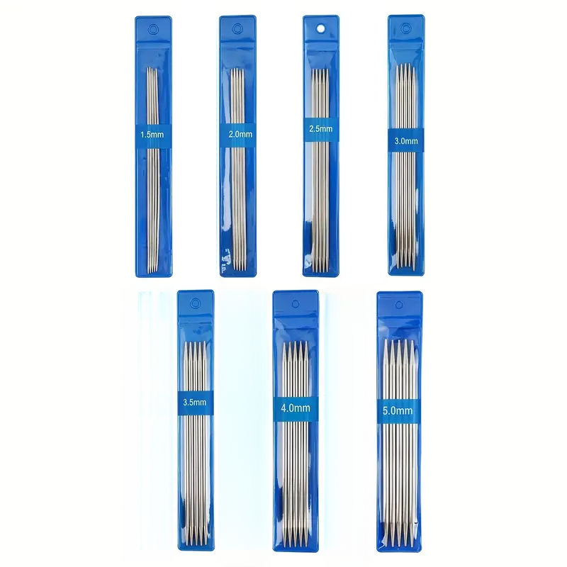35pcs Double Pointed Needles Set, 15 Cm/5.9 Inch Stainless Knitting Needles, Suitable For Handmade Creative Beginners Cuff Needle Knitting Tool Short Needles