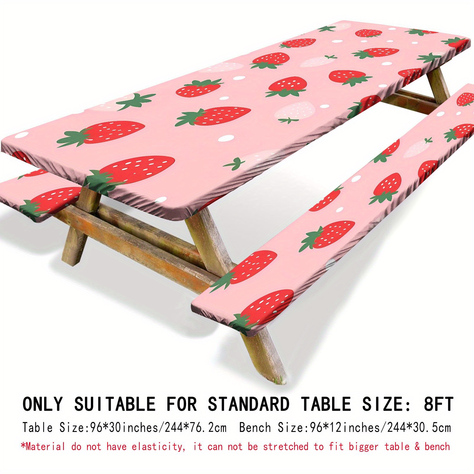 set vibrant strawberry leaf pattern picnic table bench Temu