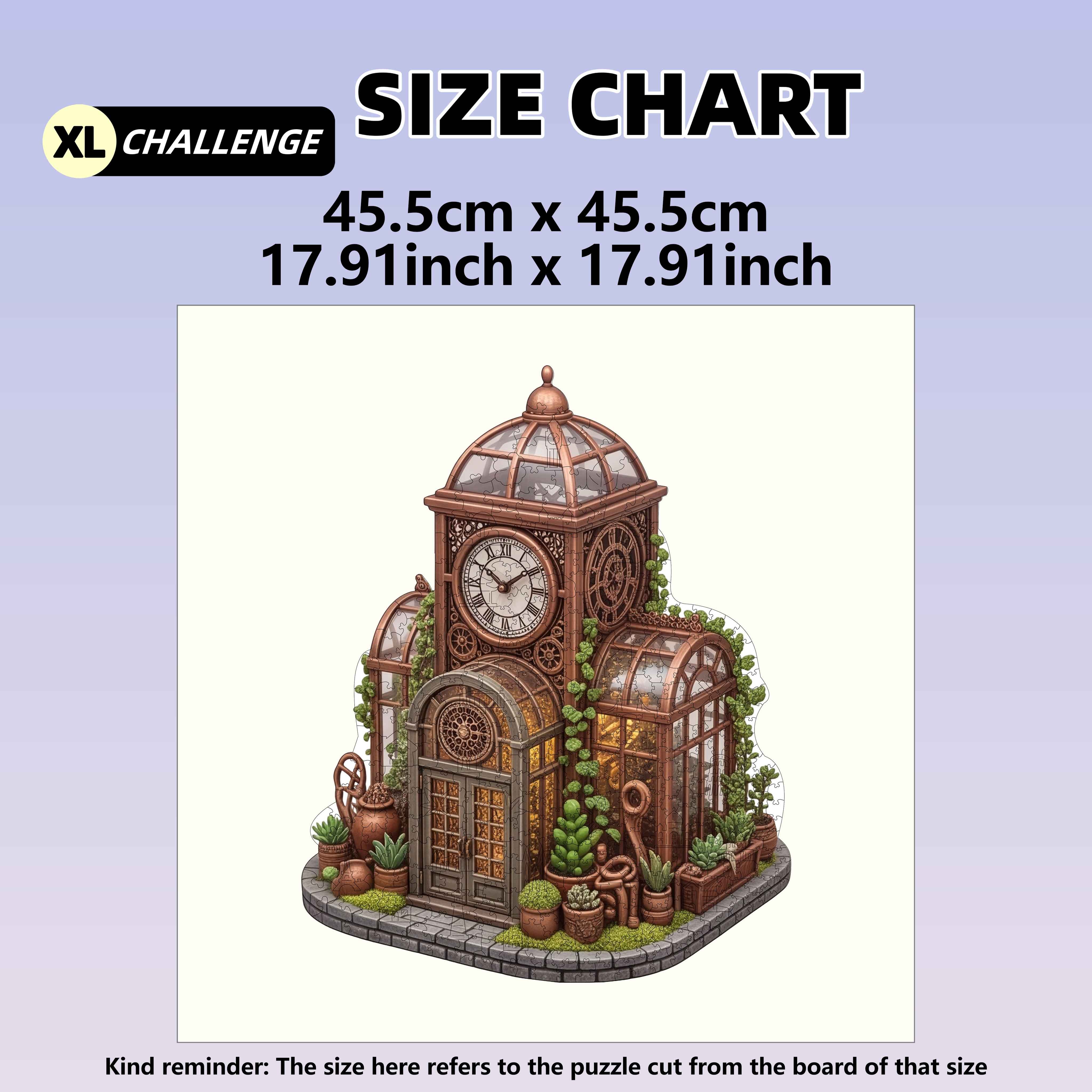 502pcs Copper Art Clock Tower Greenhouse Wooden Puzzle