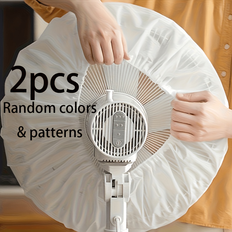 TEMU Lot de 2 housses -poussière pour ventilateur - Housses de -poussière en PVC plastique durable, adaptées à tous les ventilateurs, toutes facile à
