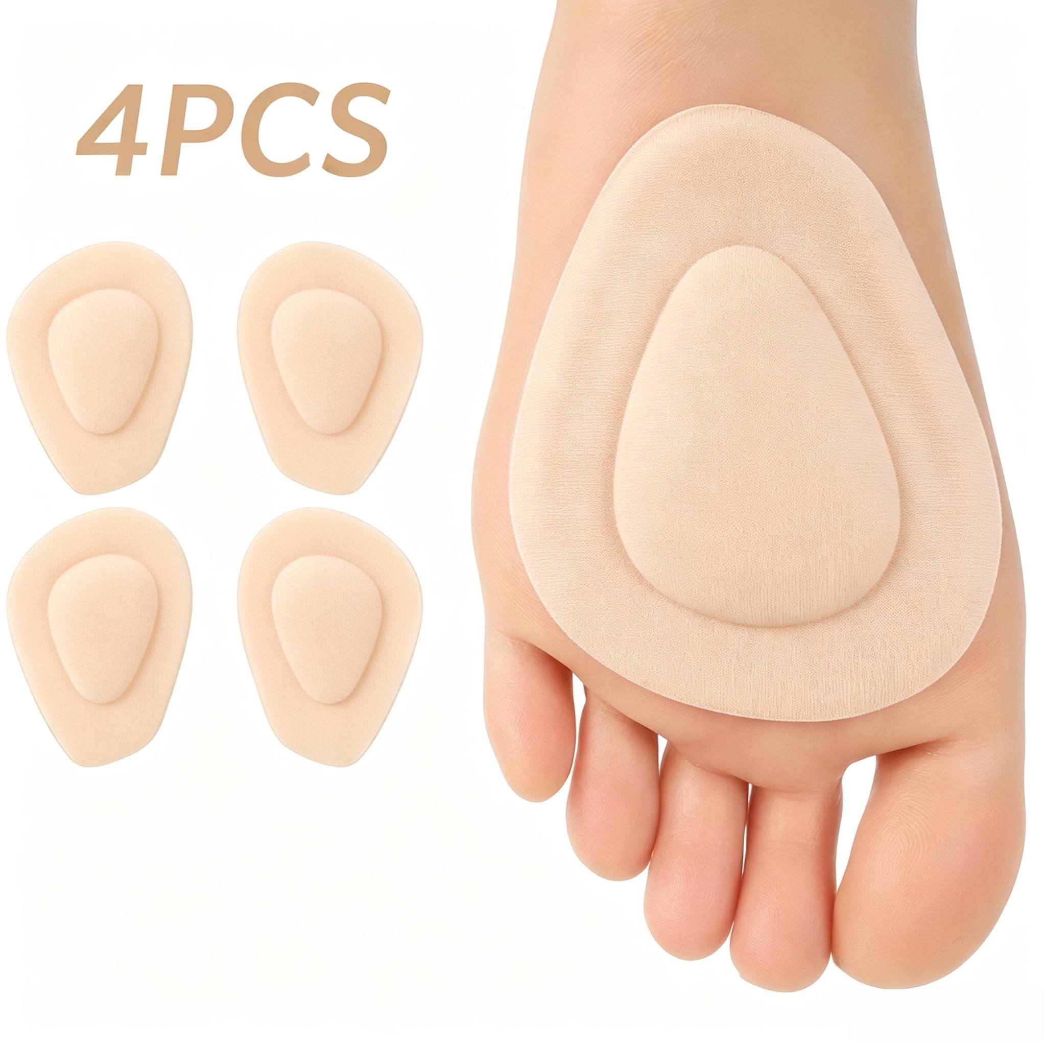TEMU 4 almohadillas para el antepié - Almohadillas reutilizables para del talón de tacones altos, presión en el pie, antideslizantes y amortiguadoras