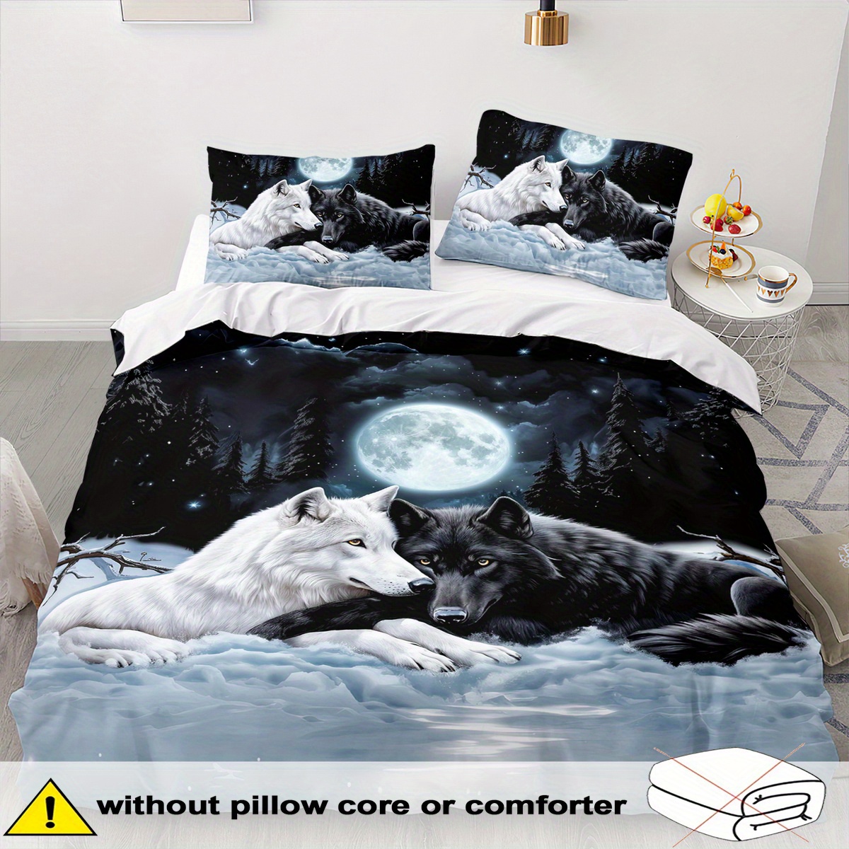 TEMU Set Copripiumino a Tema - 2/3 pezzi, Confortevole Traspirante, Biancheria da Letto con Stampa , Set Copripiumino Regalo San, 100% Poliestere