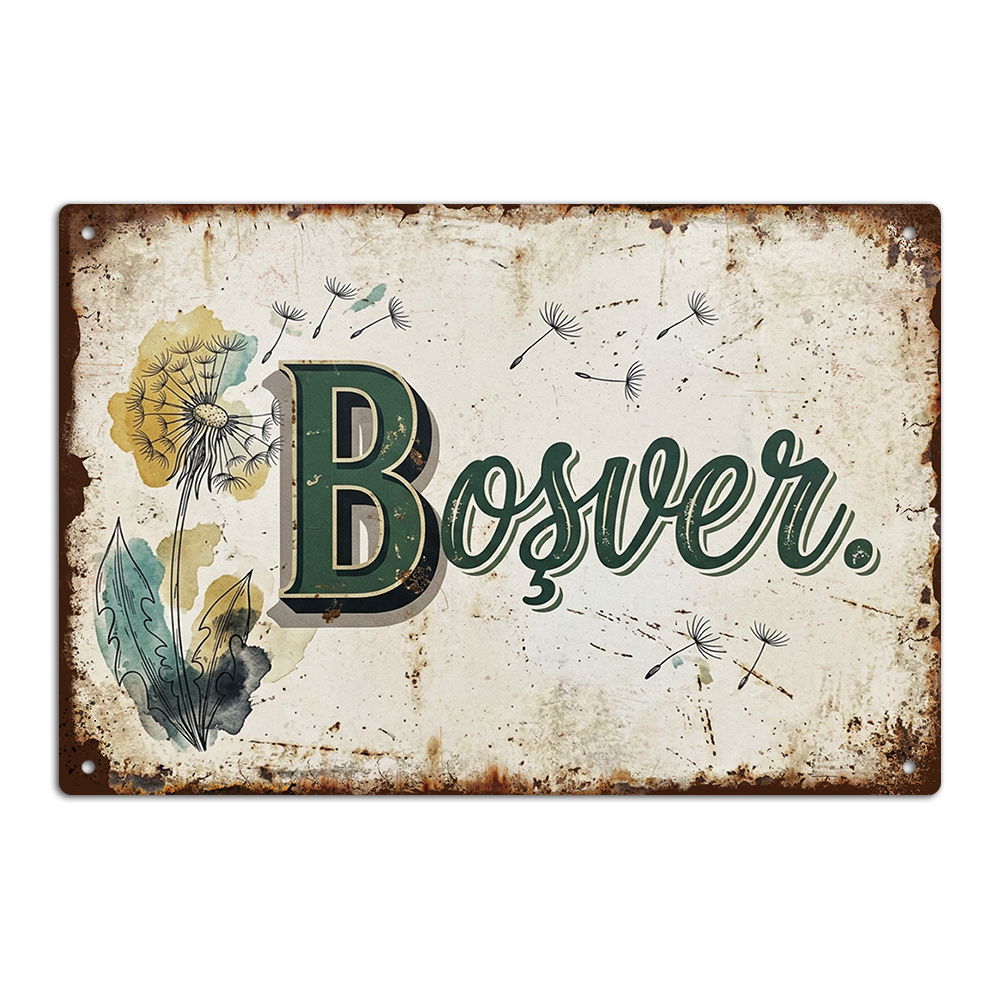 TEMU Putuo Decor 1pc 7.9*11.8in Metal Sign Turkish Quotes Vintage Metal Tin Sign, BoÅver., Wall Art Decor For Studio, Gift For Friend Family