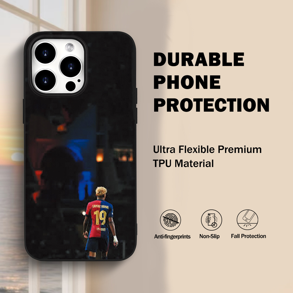 TEMU Football Player Back View Phone Case, Suitable For Iphone 16/15/14/13/12/11/7/8/xr/xs/plus/pro/pro , Tpu Material Shockproof, Perfect Gift For ,