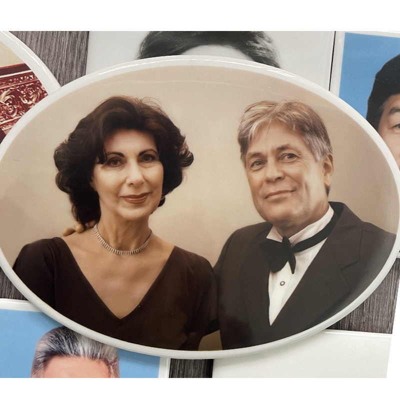 TEMU Plaque Commémorative Élégante en Acrylique, Photo de Famille Personnalisée, pour Décoration de Cimetière, Pile, Parfaite pour Thanksgiving et