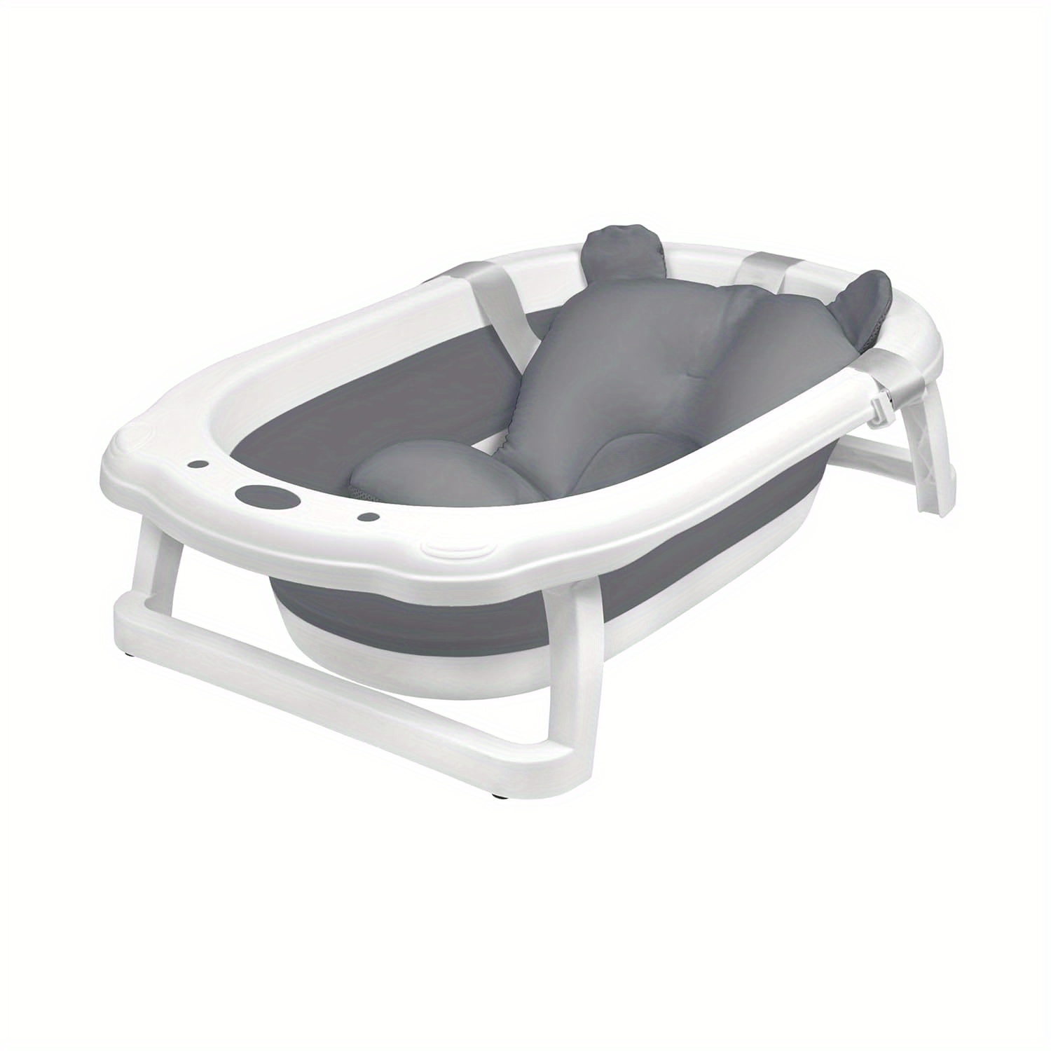 TEMU Baignoire pour bébé, pliable, bain avec coussin de bain, baignoire pour bébé avec pieds antidérapants, pour enfants de 0 à 8 ans, vert/rose/