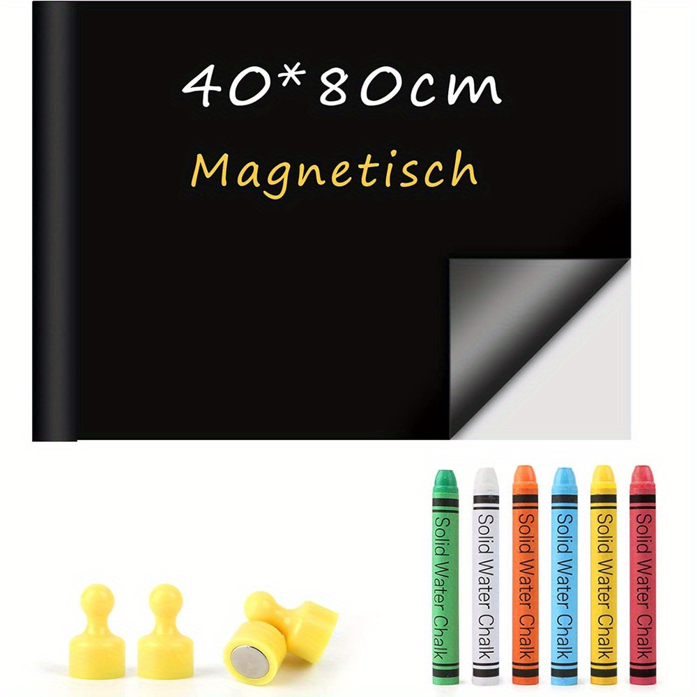 Image of High Quality 1set Magnetic Self-adhesive Blackboard Film 40 X 80cm Contains Magnetic Film 6 Dust-free Chalks 4 Magnets