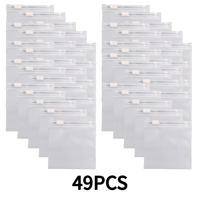 TEMU 49pcs Reusable Self-sealing Zipper Portable Jewelry Storage Bags Zipper Pouches, Jewelry Rolls