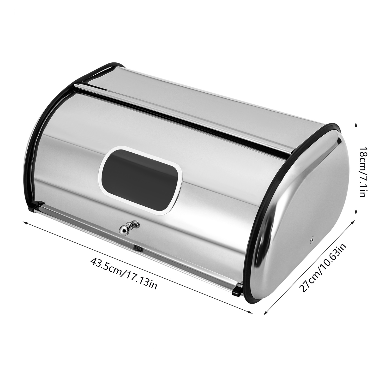 TEMU Stainless Steel Bread Box - Large Size With Handle & , Durable Rust-resistant Design For Perfectly Wrapped Pastries, Cakes, And More, Bread