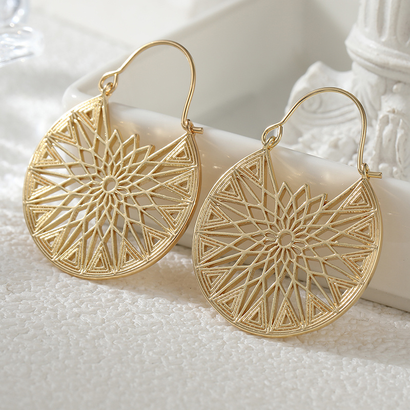 Elegant Hollow Mandala Earrings for Formal Occasions