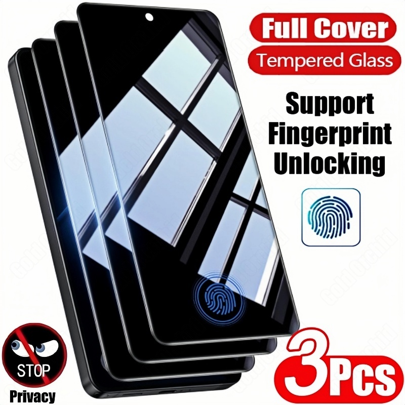 TEMU 3pcs Privacy Tempered Glass Screen Protector Suitale For Suitale For Galaxy S24 S25 Ultra S21 S22 S23 S24 S25 S26 Plus Privacy Tempered Glass