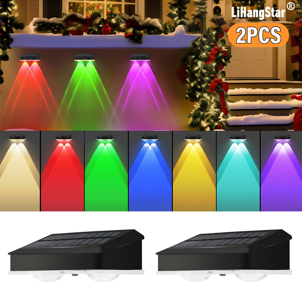 2pcs Solar-Powered Smart Lights for Outdoor Use