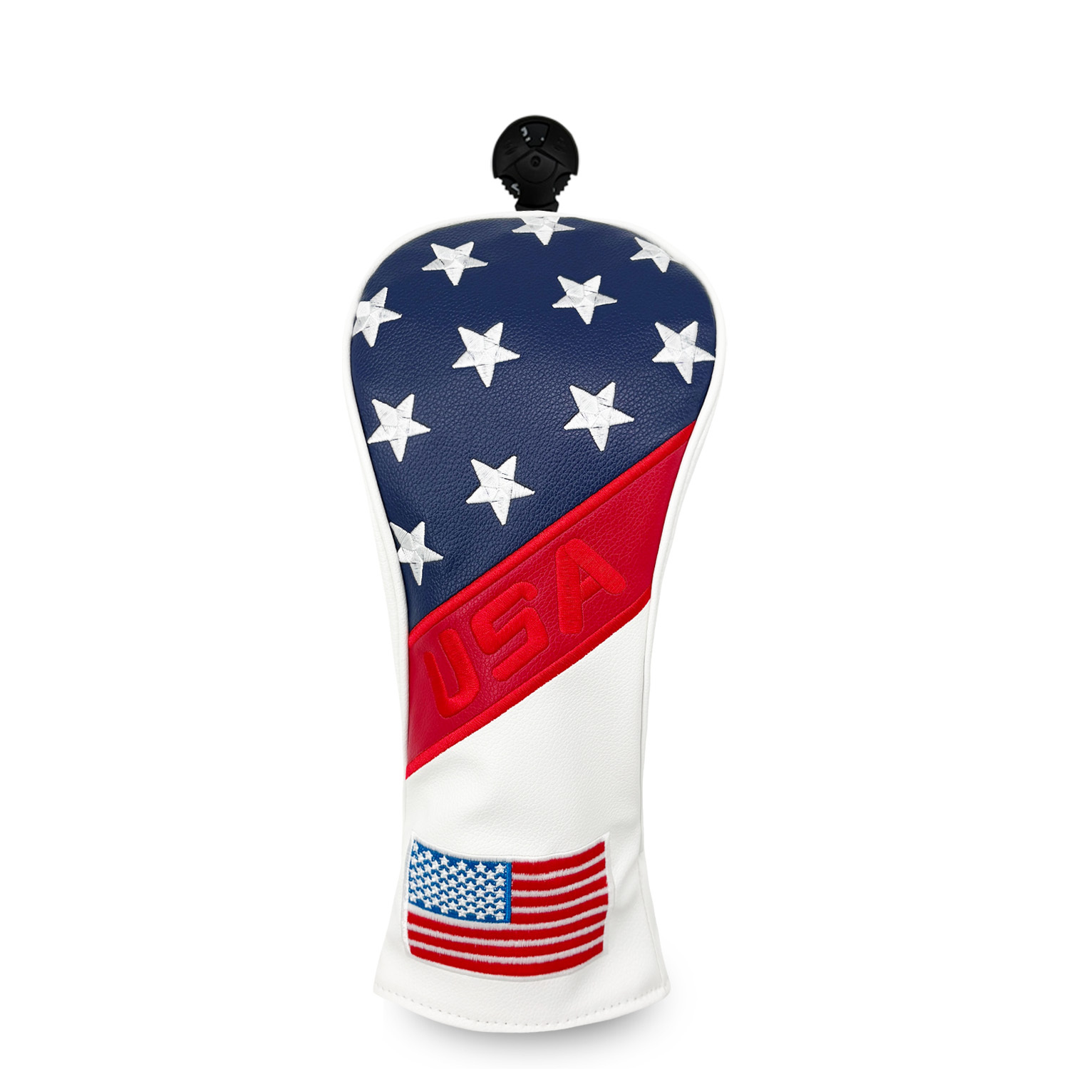 TEMU Retro American Flag Golf Club Headcover Set: Driver/ 3/5 Woods/ Utility Wood Full Set, Vintage Texture, , Exquisite And Stylish, American-style