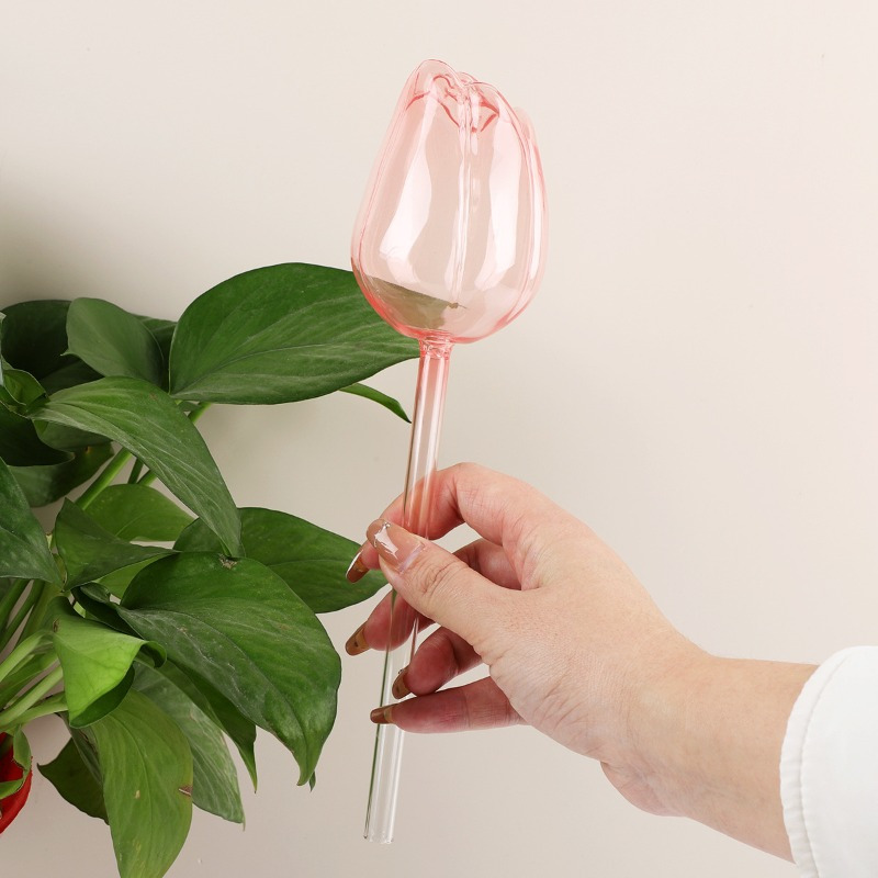 

Glass -shaped Self-watering Stake, High Borosilicate Glass, Transparent Flower Watering Spike, For Indoor Outdoor Plants, Automatic Plant Watering Accessory