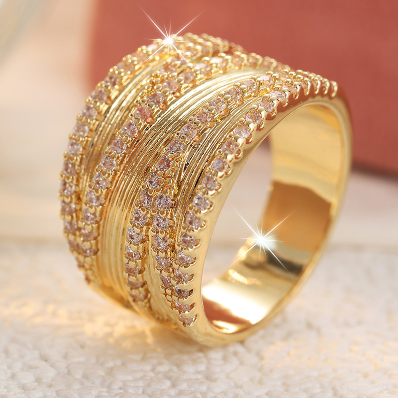 Ladies' Light Luxury Inlaid Multi-Layer Ring