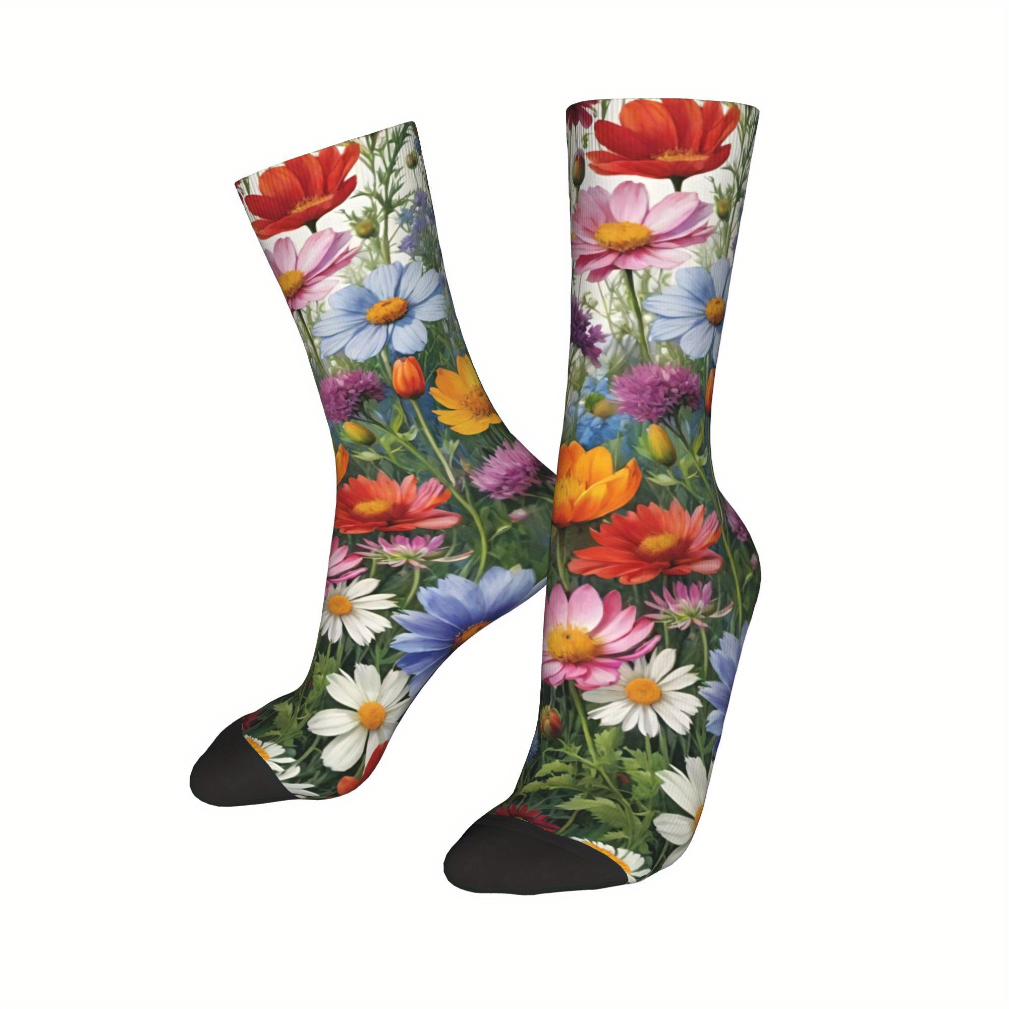 TEMU Rose Men Socks Outdoor Novelty Unisex Stockings Gifts