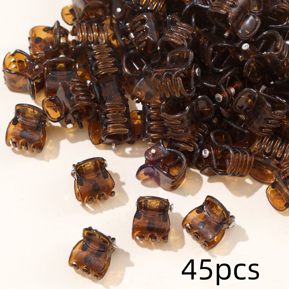 E-shop 45 Stück Mini-Haarklammern in Schwarz oder Bernstein – Geometrische Haarklemmen mit starkem Halt für den täglichen Arbeitsweg