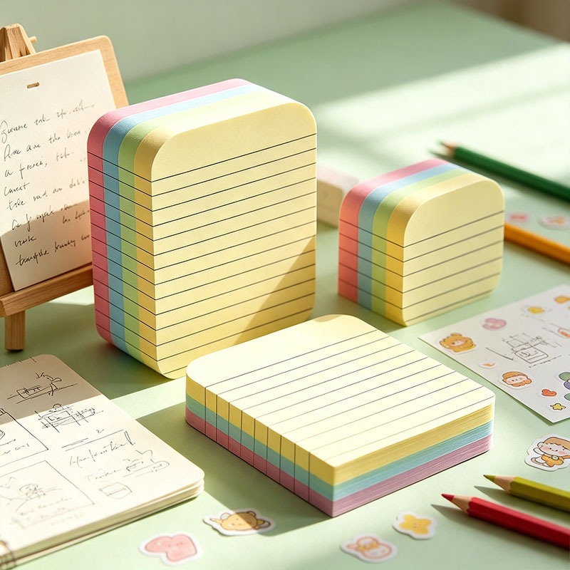 TEMU 1 Pack Large Ruled Sticky Note Pads Suitable For Office School Home - 100 Sheets Each, Self-adhesive Lined Pages With -off Sheets, Color-coded