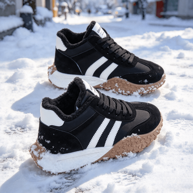 TEMU Women's Casual Sneakers, Korean-style Vintage Plush-lined Casual Shoes, , Soft Bouncy Thick-soled Warm Women's Shoes For Autumn/winter