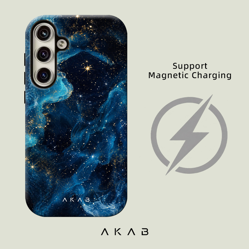 TEMU Phone Case - Akab Nebula 2-in-1 Magnetic Phone Case For S26 S25 S24 S23 S22 S21 S20 Fe Edge A56 A36 A26 A17 A16 A15 5g, Dual-layer Drop-proof,