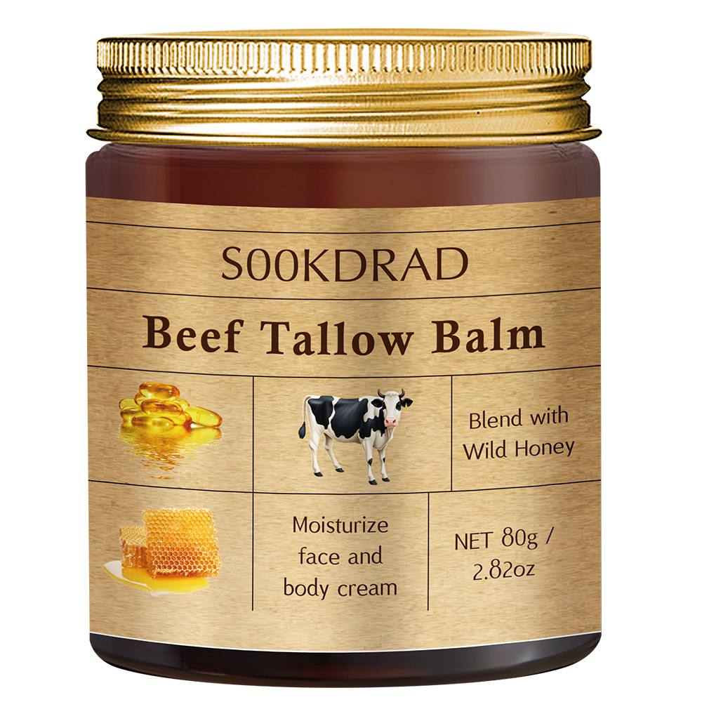 80 Grams of Honey And Beef Tallow Cream, Vitamin E And Niacinamide Facial Lifting Cream, Vitamin E Facial Cream, Facial Moisturizer Containing Honey, Beef Tallow, Collagen, Hyaluronic Acid, And Vitamin E, Moisturizing Cream