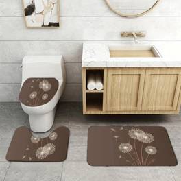 3pcs super soft set di tappeti da bagno, assorbenti, con antiscivolo, stampa di dente di leone per bagno, toilette, camera da letto, comò, scelta per regali di