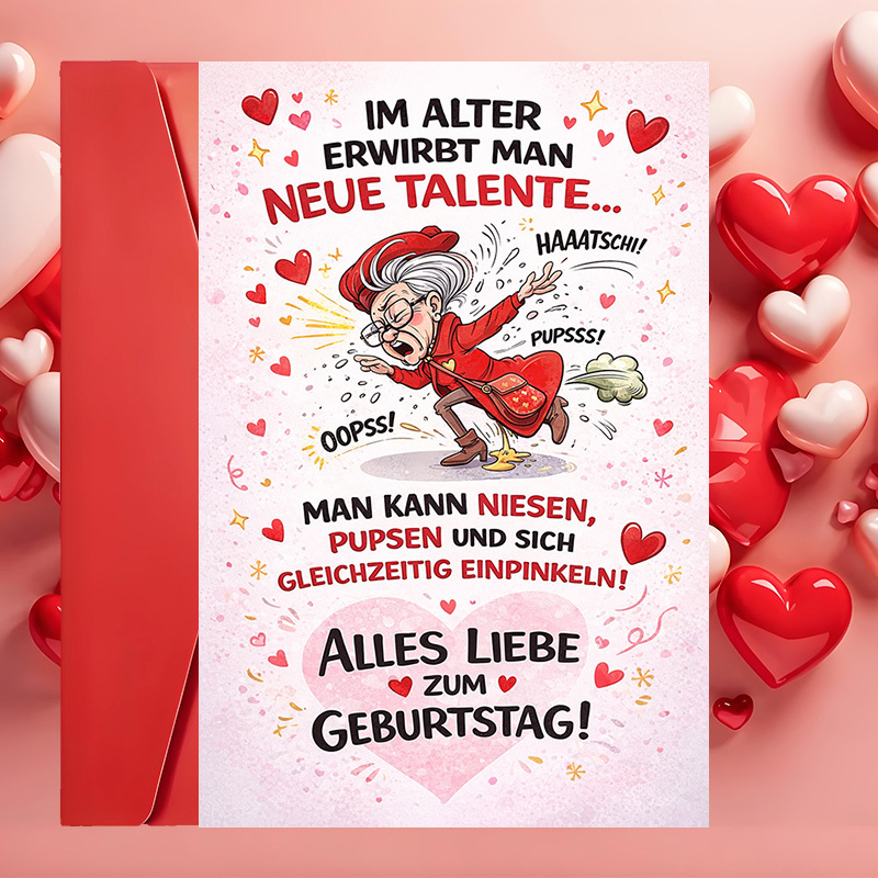 E-shop 1+1 Lustige -Geburtstagskarte für Senioren, & – Humorvolle Witze über das Älterwerden mit passendem Umschlag für eine Scherz-freie Zustellung –