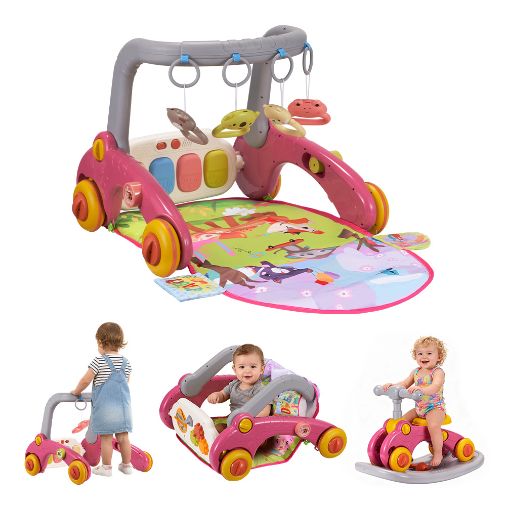 7-in-1 Baby Play Mat, Kick And Play Piano Gym with Portable Musical Toy, Adorable Animal-Themed Baby Play Gym, Tummy Time Mat Promote Motor Skills & Sensory Development Mat for Newborn Baby, Green, Blue, Pink, Yellow, Baby Play Mat Activity Center - Image 7