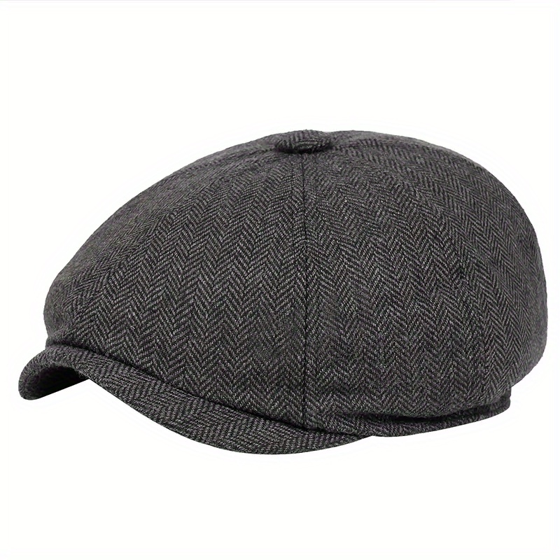 TEMU 1 Gorra tipo Newsboy y boina a cuadros para hombre, sombrero casual de moda para exteriores, adecuada para salidas de otoño/invierno, viajes y